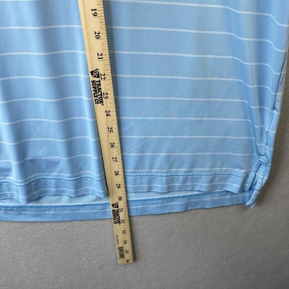 Footjoy Polo Shirt Mens Size L Blue Striped Golf Athletic Fit Foot Joy Stretch - Picture 3 of 11